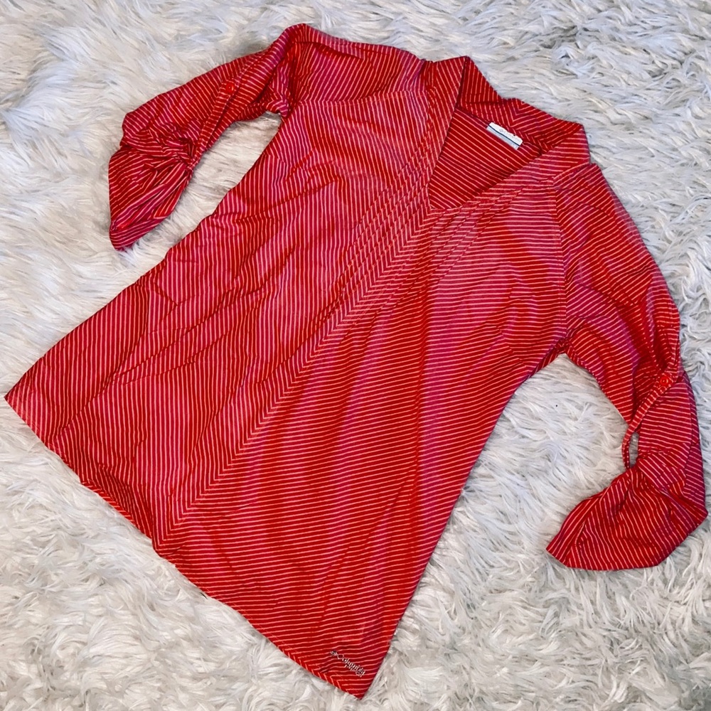 Columbia Red & White Striped Blouse